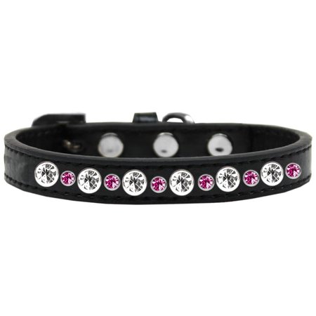 PET PAL Posh Jeweled Dog CollarBlack with Bright Pink Size 12 PE855009